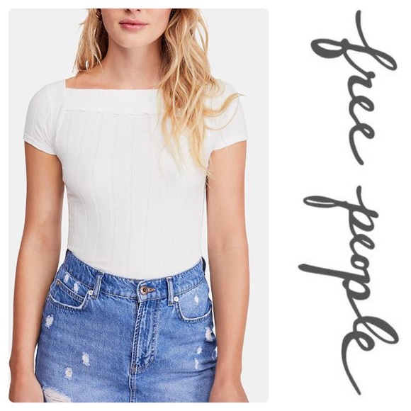 New Free People Ahoy T-Shirt In White - Picture 5 of 8